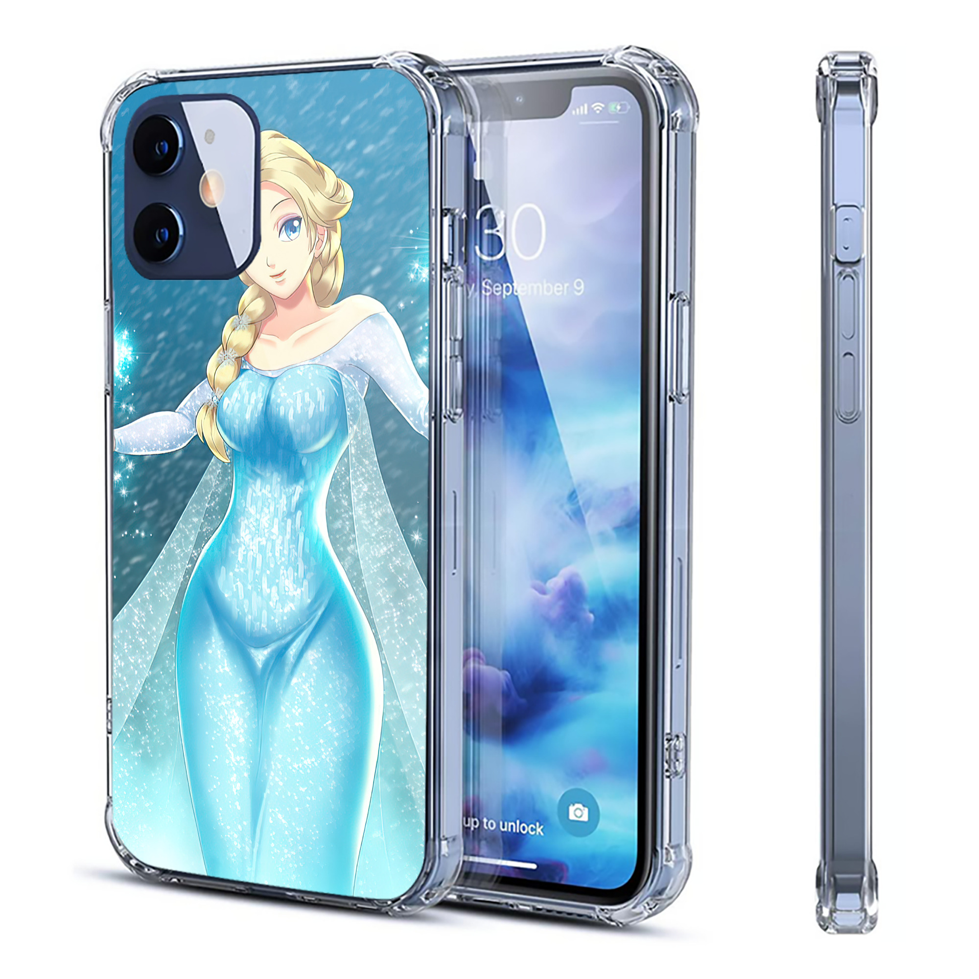 （画像用） アナと雪の女王 アンナ エルサ Frozen Anna Elsa 【iPhone 12シリーズ対応】透明スマホケース（クリアソフトケース）